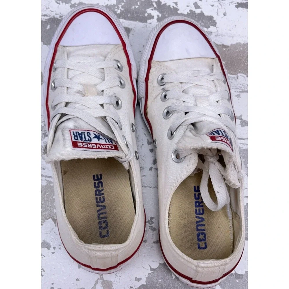 Converse‎ Shoes Womens 6 Chuck Taylor All Star Low Sneakers M7652 White Canvas - Picture 3 of 10
